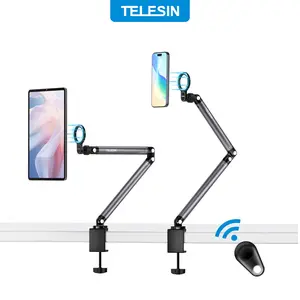 【TikTokShopStockUp】TELESIN Clamp-Style Magnetic Folding Portable Phone Stand - Bedside, Desktop, Office, Live Streaming, Filming, and Hands-Free Viewing, Compatible with iPhone 17