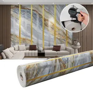 Marble Tile Wall Stickers, Self-Adhesive Waterproof Wallpaper, Marble Pattern Wallpaper, Anti-Static Xpe Material, Easy Home Installation, Suitable for Kitchen & Bathroom