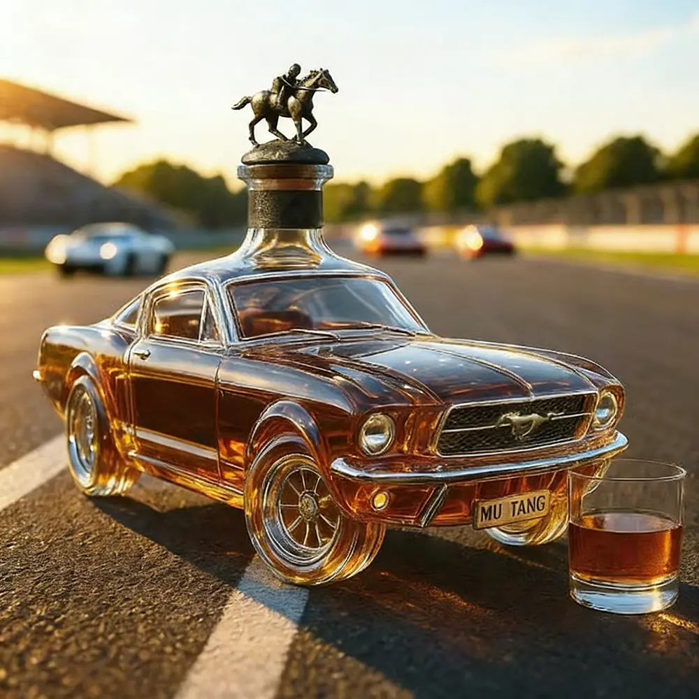 Car-Shaped Whiskey Decanter - Artistic Glass Home Decor Ornament, Empty Creative Home Supply, Ideal Gift for Adult Boyfriends, No