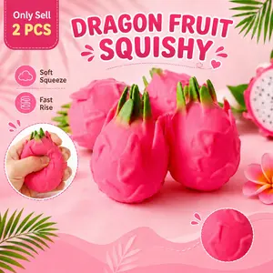Two-pack of dragon fruit-shaped stress-relieving toys, 2026 new slow-rebound fingertip toys, sensory fingertip toys, anti-anxiety desktop companion squeeze toys, Sensory stress reliever