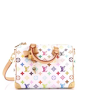 Pre-owned Louis Vuitton Canvas Coated Top Handle Bags x Takashi Murakami Speedy Soft Bandouliere Bag Monogram Multicolor 25 by Rebag