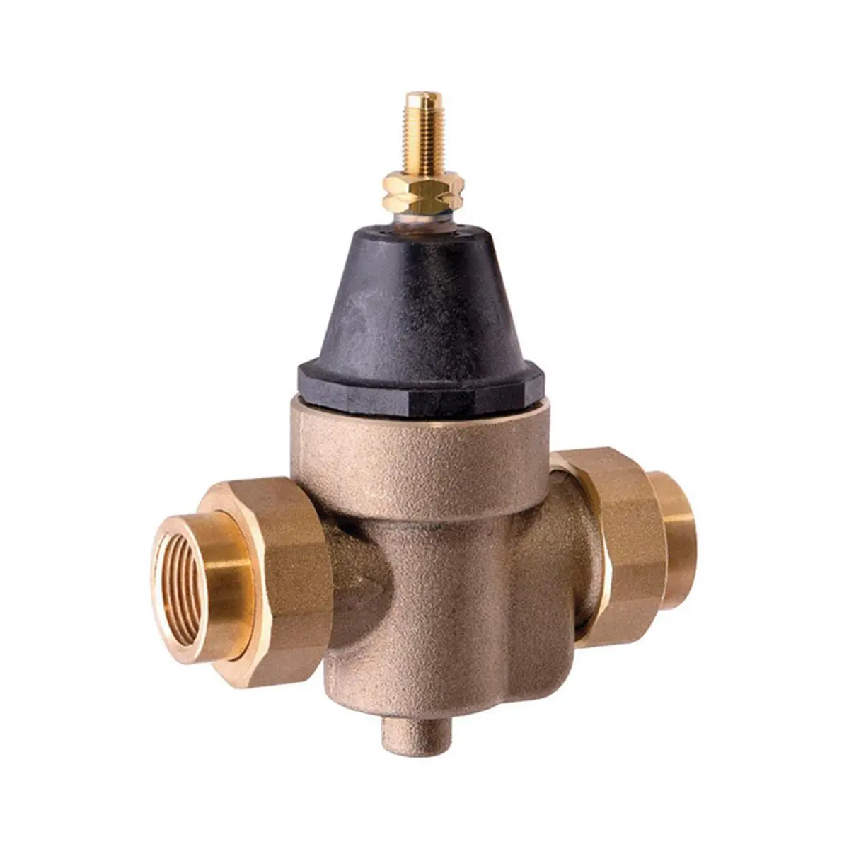 212 MAIN 75 psi Metal Water Pressure Reducing Valve, Brass Body, Double Unions, Female Threads, Serviceable for Boating Water Sports