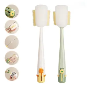 5-in-1 Multifunctional Bottle Cleaning Brush Set, Water Bottle Cleaner with Straw Brushes & Replacement Heads, Crevice Gap Brush for Baby Bottles, Tumblers, Thermoses, Glass Cups, Lids