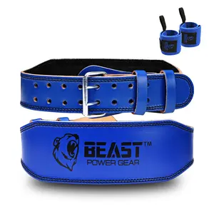 Weight Lifting Belt 4inch Leather Belt With Free Wrap - Foam Padded Back Support Gym Belt for Bodybuilding Squat Deadlift Weight Belt, Weightlifting Belt Men Women