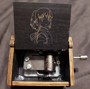 Spirited Away (Black) - Wooden Music Box - Christmas gifts and Stocking Stuffers - Home Decor Ornaments