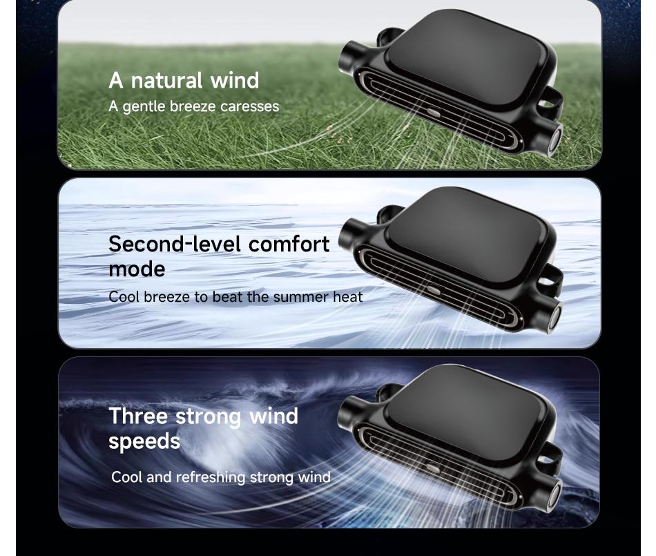 2026 Upgraded Car Fan, Mini Portable USB Cooling Fan for Driver & Passenger Seat, 3 Wind Speeds Quiet Backseat Headrest Neck Fan for Kids Baby, Universal Vehicle Accessories for Car Jeep Van RV Truck