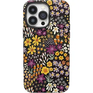Casely iPhone 14 Pro Max Case | Falling for You | Plum Floral | Bold Protective Design | Compatible with MagSafe