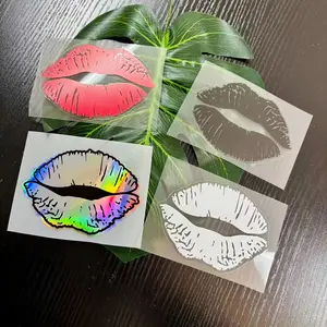 2D plane, 2D motorcycle helmet sticker, 1 piece, lip print car sticker, kiss-shaped lip print decal, suitable for decorating car bumpers, quarter windows, side windows, car hoods, motorcycle helmets, and fuel tank sides, waterproof self-adhesive scratch-r