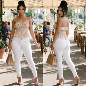 MX JEANS Push Up High Waist Stretchy Skinny Jeans White