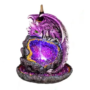 Baby Dragon Geode Backflow Incense Burner