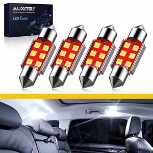 AUXITO 578 LED Bulb 41mm 42mm 212-2 211-2 578 Festoon LED Bulbs CANBUS Error Free 6-SMD 3030 Chipsets 6000K Xenon White Replacement for Car Interior Map Dome Courtesy License Plate Lights (Pack of 4)