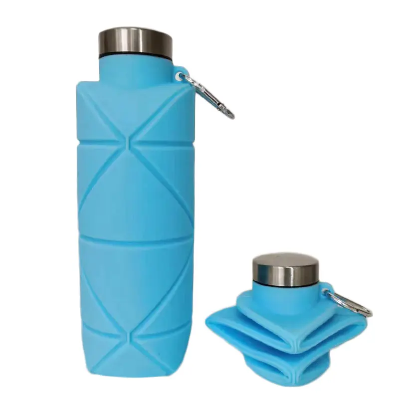Portable silicone water bottle, foldable leak proof sports drink with handle, washable and reusable cup, lightweight cup for outdoor camping and hiking, insulated sports bottleRAIMENTRY Portable silicone water bottle, foldable leak proof sports drink with handle, washable and reusable cup, lightweight cup for outdoor camping and hiking, insulated sports bottleRAIMENTRY