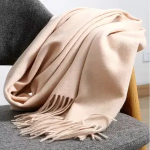 Cream Soft Fringe Scarf