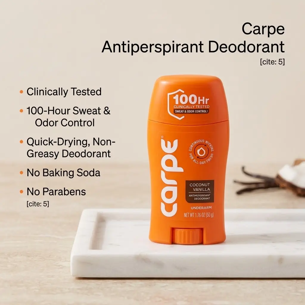 Carpe Antiperspirant Deodorant - Clinically Tested 100-Hour Sweat & Odor Control - Quick-Drying, Non-Greasy Deodorant for Men & Women - No Baking Soda or Parabens