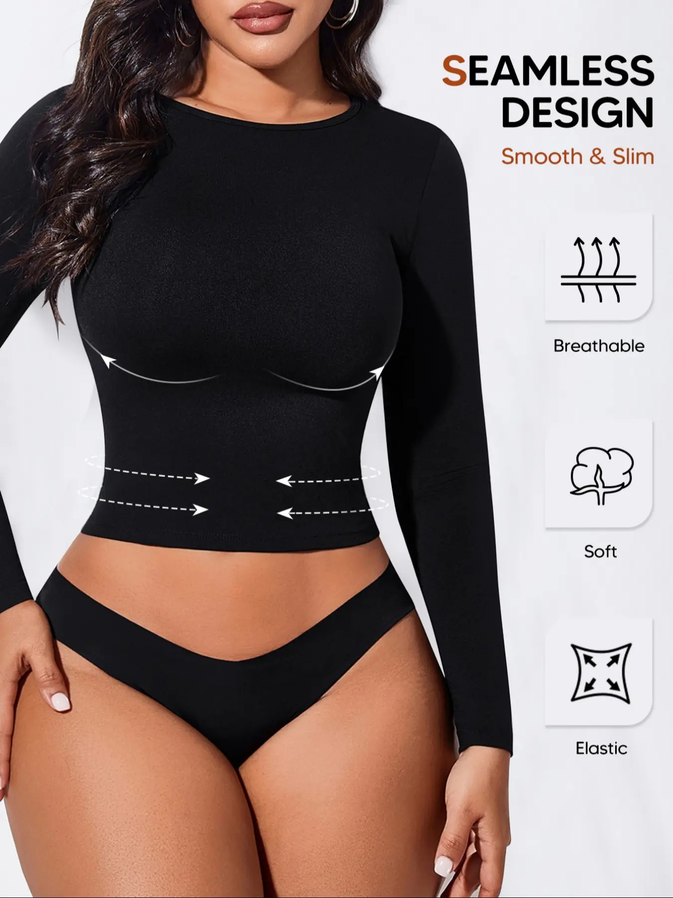 Women's Light Compression Long-Sleeve Slimming Top, Hugging Compressive Fit, High-Elastic Four-Way Stretch, Breathable Lightweight Design, Breathable Workout Tops, Compression Sports Top, Fitness Shirt, Compression Shirts, Fitness Training Top