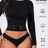 Women's Light Compression Long-Sleeve Slimming Top, Hugging Compressive Fit, Four-Way Stretch, Breathable Lightweight Design, Breathable Workout Tops, Stretchy Workout Top, Compression Sports Top, Fitness Training Top
