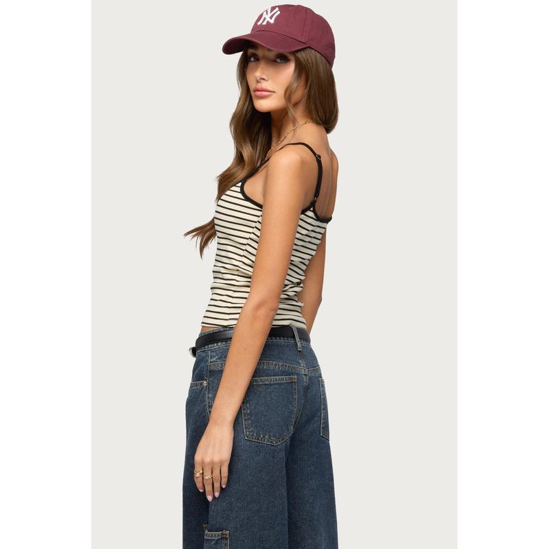 Gretta Striped Ribbed Tank Top