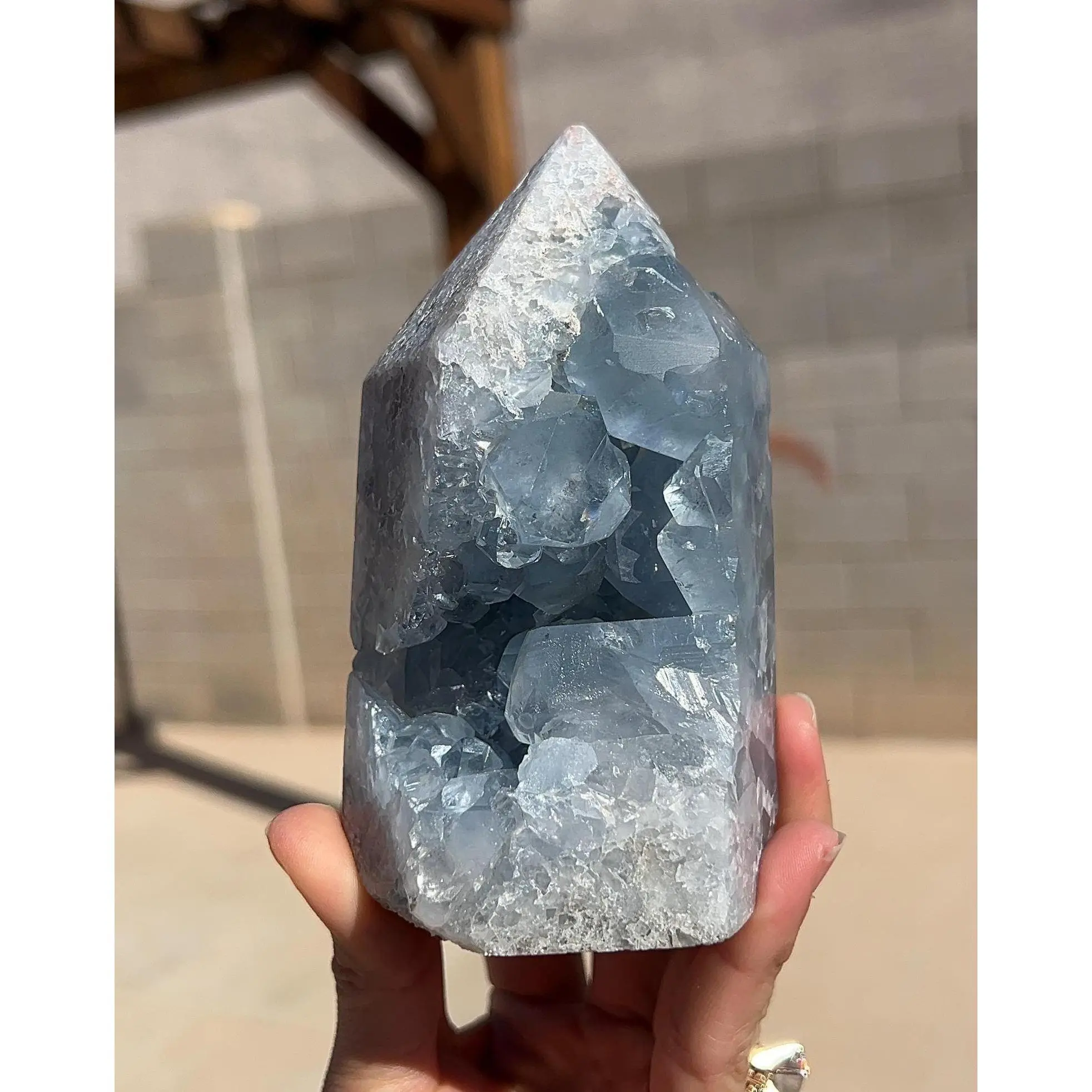 Blue Celestite Tower #4 - Extra Grade, Polished Crystal Tower