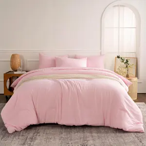 Pink Comforter Full 3 Comforter Full Light Pink Style Lightweight Comforter for Seasons 1 Comforter and 2 Pillowcases (Pink, Full)