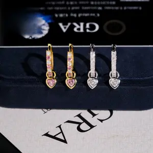[ICE HUE]18K Gold Vacuum Plated S925 with 5A+ Sri Lanka Moissanite Earrings, Luxury Simple Classic Jewelry for Women Men, Removable Dangle Earrings, Gift Idea, Daily Wear Casual Fashion