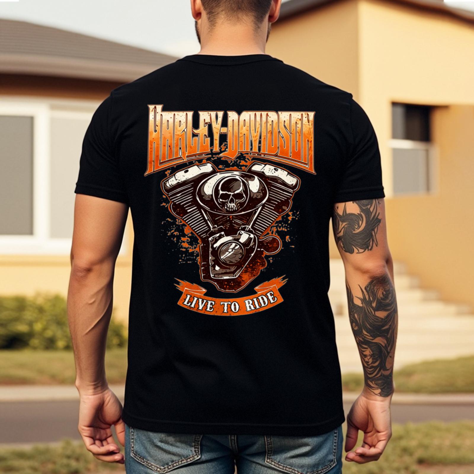 Men's T-Shirt High-Quality Soft Fabric Cotton Tee Streetwear Black tshirt Live to Ride Biker Tee Bosozoku Vintage Print Graphic Shirt Relaxed Fit Unisex Short Sleeve Fashion Motorcycle Rides Casual Menswear Athletic Outfits Classic Top Gift for Boyfriend