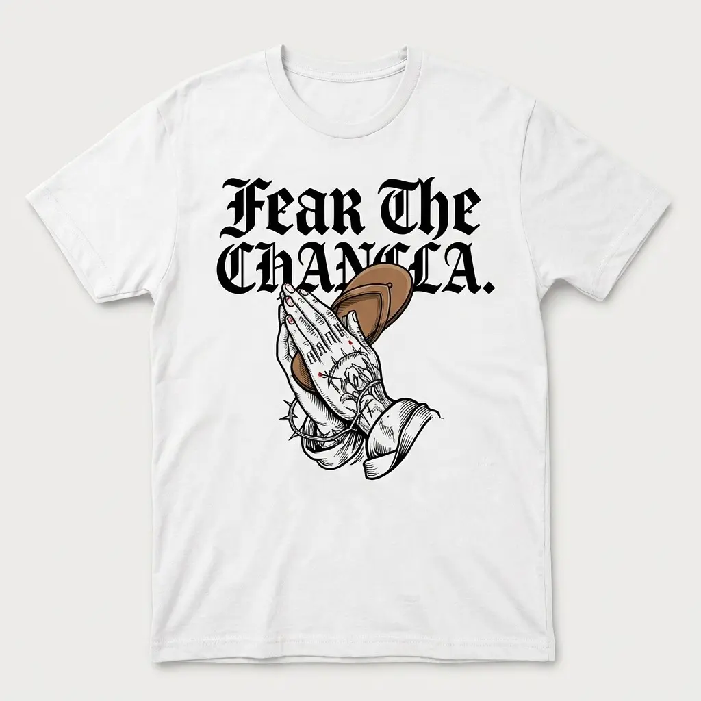 Summer T Shirt Fear The Chancla Funny Graphic T Shirt Womens Oversized Crew Neck Casual Summer Tee Trendy Streetwear Comfortable Soft Top For Daily Wear Beach Hangout Party Outfit