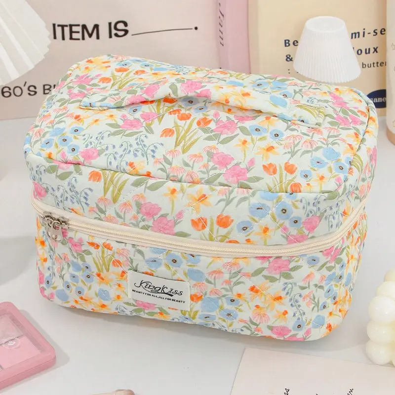 Floral Pattern Cosmetic Storage Bag Set, Travel Toiletry Pouch, Large Capacity Bohemian Makeup Bag, Portable Organizer, Soft Fabric, Cosmetic Toiletry Bags