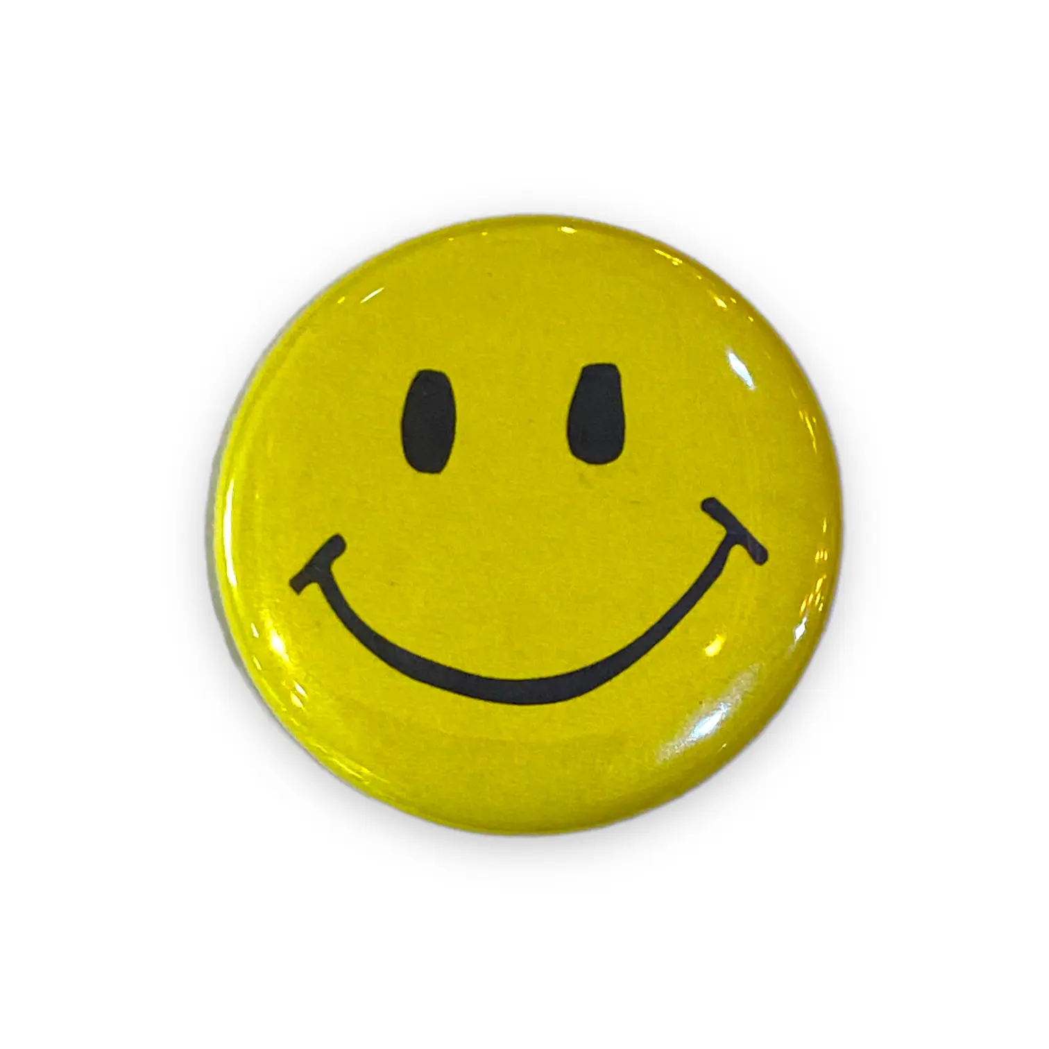 Yellow Smile Face - Pin Back Button - 1-1/4-in Yellow Smile Face - Pin Back Button - 1-1/4-in