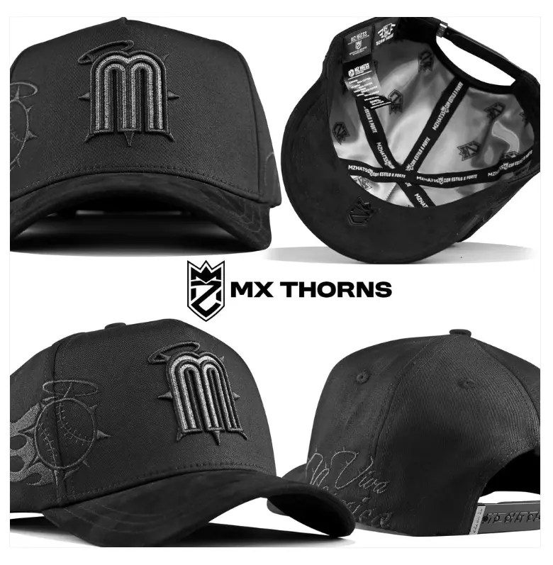 MZ HATS MEXICO THORNS BLACK SNAPBACK HAT MZMXLLAMAS BLK