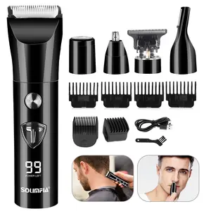 Men's Grooming Kit, Electric Shaver & Trimmer Set, LED Display, Rechargeable Design, Abs Enclosure, Lithium Battery Included, Usb Rechargeable Clipper