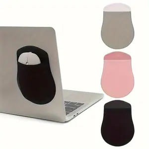 1pc Self-adhesive Mouse Storage Bag Laptop Back Sticker Storage Bag Traceless Elastic Mouse Bag Cable Storage Bag Convenient Mouse Storage Pen Storage Organiser