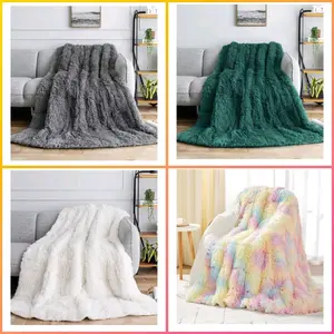 Faux Fur Weighted Blanket Twin Size 15 Pounds, Sherpa Heavy Blanket Throw for Couch Sofa Bed, Super Soft Plush Fleece & Warm Cozy Sherpa Reverse, Great for Calming and Relax