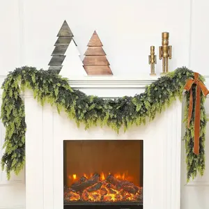 🎁 The PERFECT Housewarming/Hostess Gift! | Aesthetic Christmas Garland (1PC) | (GARLAND ONLY!), 6ft/9ft?, Reusable Faux Cedar, Mantel/Stair Decor
