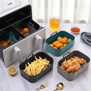 Reusable Silicone Air Fryer Tray, Rectangular Air Fryer Mat Pad, Durable Non-Stick Baking Sheet for Restaurants, Easy Clean Kitchen Tool