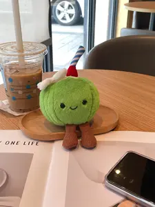 Cute Coconut Design Plush Keychain, Coconut Juice Plush Toy Pendant, Car Accessory and Bag Charm, Perfect Gift and Collectible for Kids