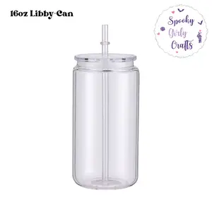 16oz Custom Libby Can Tumblers - Halloween Snow Globe Tumbler, Horror-Inspired Lava Drip Cups, Reusable Straw Lid Drinkware