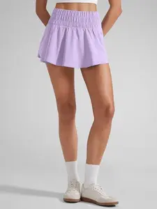 CRZ YOGA Athletic Shorts for Women High Waisted Flowy Ruffle Skirt Overlay Workout Running Tennis Shorts Zip Pocket