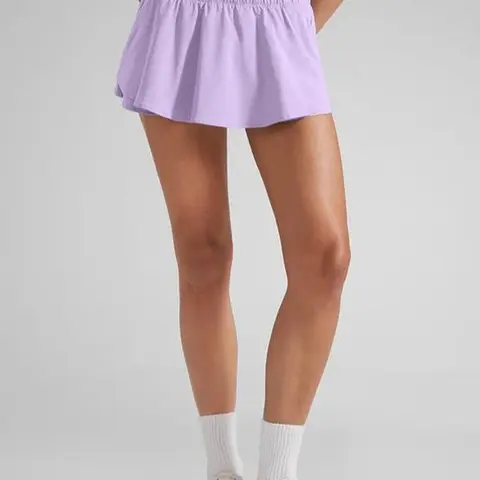 CRZ YOGA Athletic Shorts for Women High Waisted Flowy Ruffle Skirt Overlay Workout Running Tennis Shorts Zip Pocket