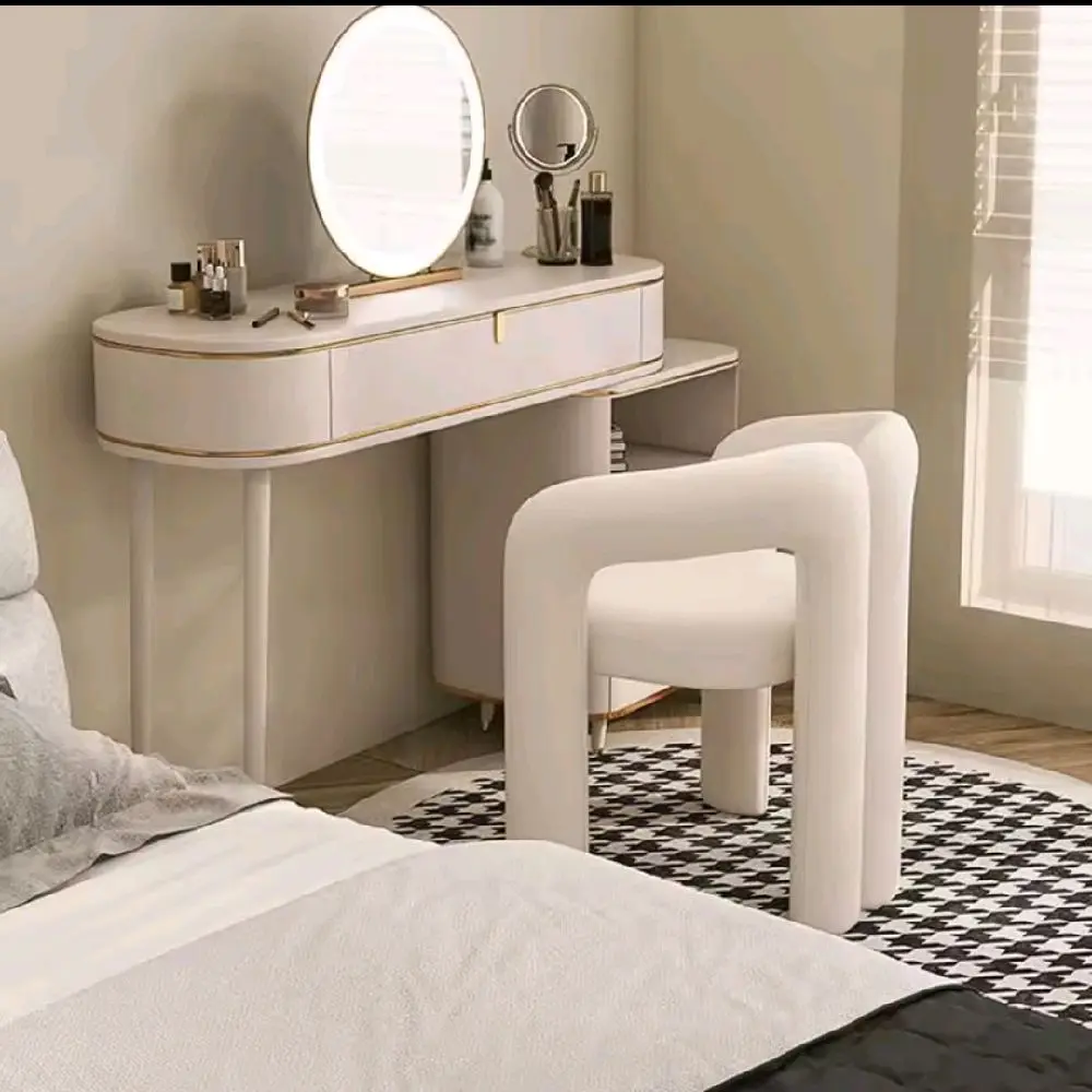 Nordic Modern Chair Vanity Desk Chair Living Room - Modern Design, Elegant Style, White Color, Versatile Use
