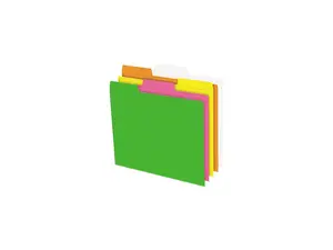 Pendaflex 40523 Glow File Folders, 1/3 Cut Top Tab, Letter, Assorted Colors, 24/Box