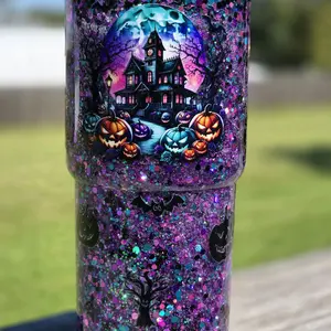 18 oz Halloween Glitter Tumbler
