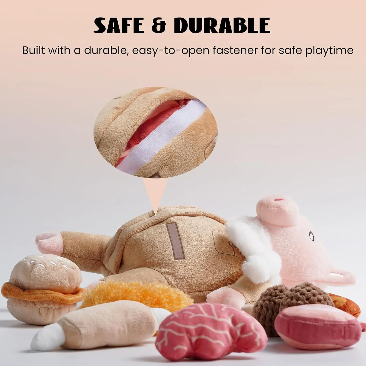 Nocciola 9-in-1 Pig Plush Dog Toys, Funny Piggy Puzzle Toy with 8 Pork Food  Squeaky & Crinkle Toys, Dog Training Toys, Stimulating Enrichment Toys for  Small Medium Dogs