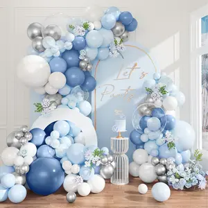 146 Pcs Blue & White Balloon Arch Kit with Light Blue Balloons for Baby Shower & Wedding Decor