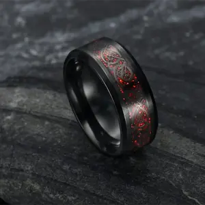 Asgard Crafted Basilisk Wedding Ring for Men - Titanium Steel