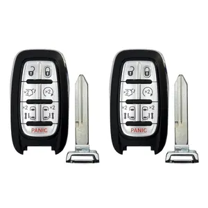 2-Pack Replacement 7B Key Fob Shell, Car Key Accessory for 2017-2024 Chrysler Pacifica, Voyager with FCC# M3N-97395900