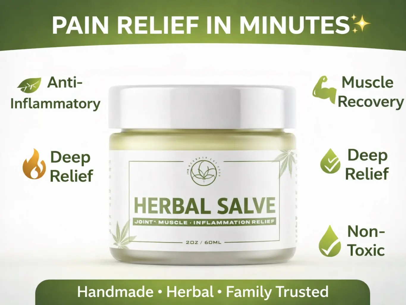 Herbal Muscle & Joint Salve with Mari J, Arnica, Calendula, St John’s Wort, Helichrysum,Frankincense, Eucalyptus Essential Oils Healthy