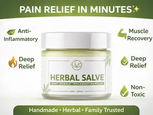 Herbal Muscle & Joint Salve with Mari J, Arnica, Calendula, St John’s Wort, Helichrysum,Frankincense, Eucalyptus Essential Oils Healthy