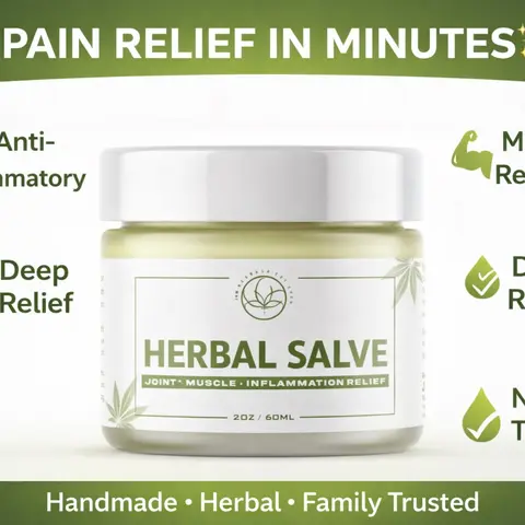 Herbal Muscle & Joint Salve - Natural Wellness Solution with Marijuana, Arnica, Calendula, St John’s Wort, Helichrysum, Frankincense, Eucalyptus, Lavender Essential Oils for Targeted Pain Treatment