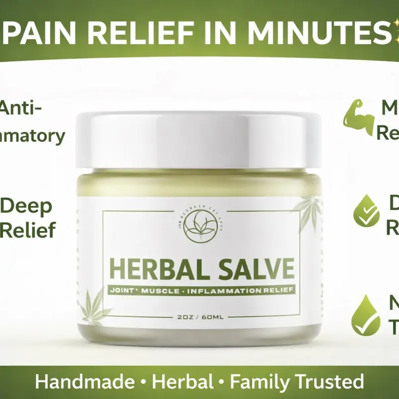 Herbal Muscle & Joint Salve - Natural Wellness Solution with Marijuana, Arnica, Calendula, St John’s Wort, Helichrysum, Frankincense, Eucalyptus, Lavender Essential Oils for Targeted Pain Treatment