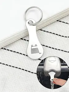 Supermarket Keychain Accessories, Lightweight Keychain, Stainless Steel Shopping Cart Key Ring, Shopping Cart Coins, Suitable For Grocery Shopping Carts, Key Decoration Key Chain
